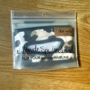 Kitsch Spa Headband in Black and White Leopard Print